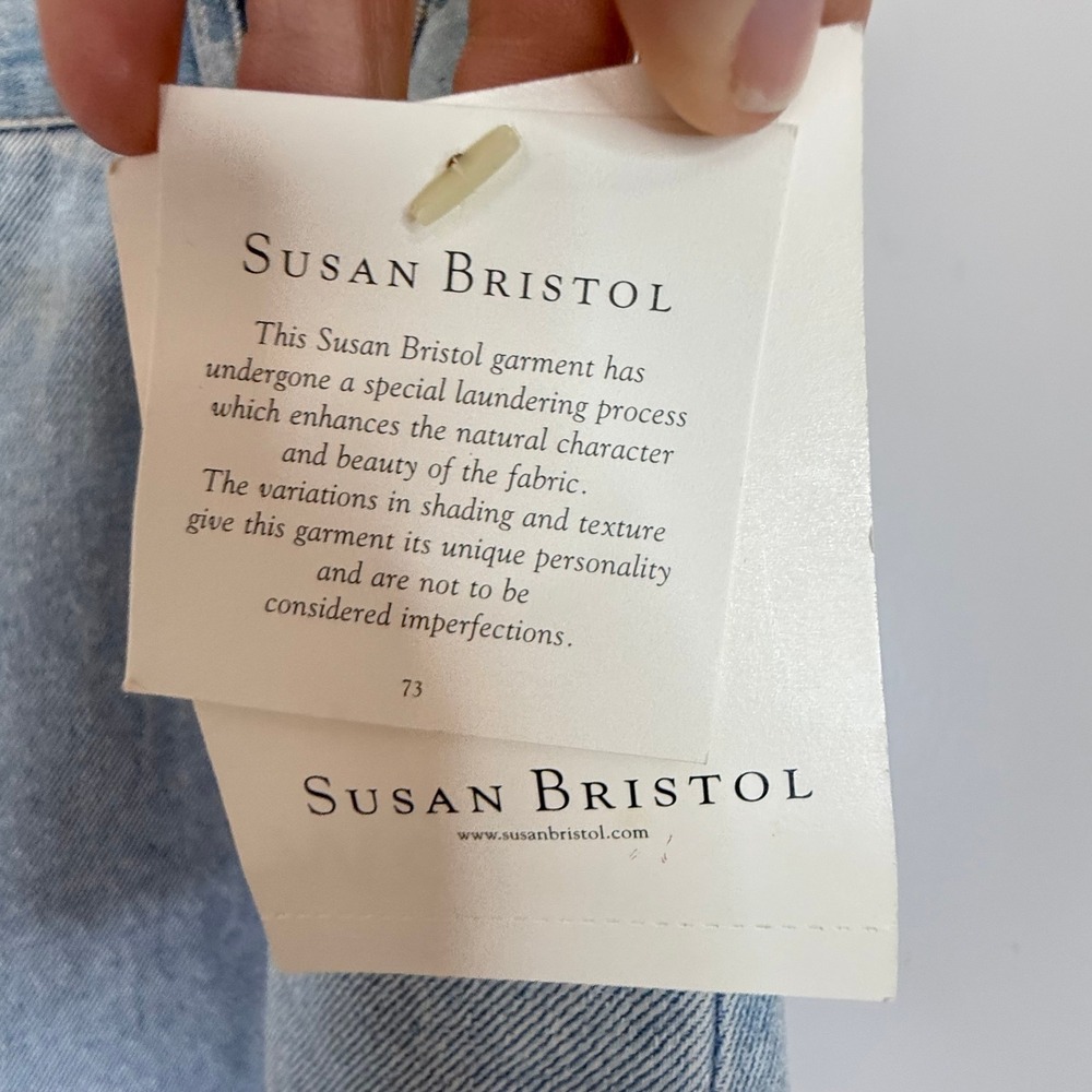 Susan Bristol Women's Beaded Floral Denim Straight Skirt Sz 16W NWT Vintage FLAW - Picture 10 of 13